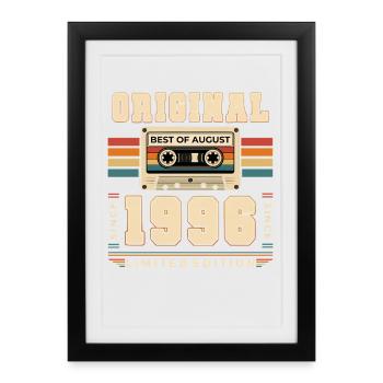 30th Birthday Gift August Vintage 1996 - Framed poster (27 × 37 cm) - black - Front