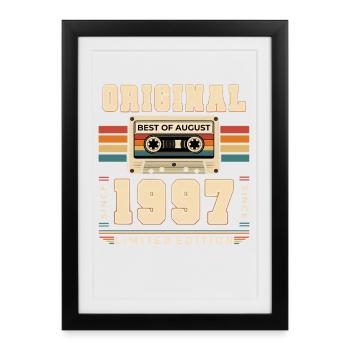 29th Birthday Gift August Vintage 1997 - Framed poster (27 × 37 cm) - black - Front