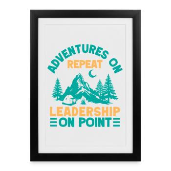 Aventures des leaders des Girl Scouts sur Leadership Scout - Affiche encadrée (27 × 37 cm) - noir - Devant