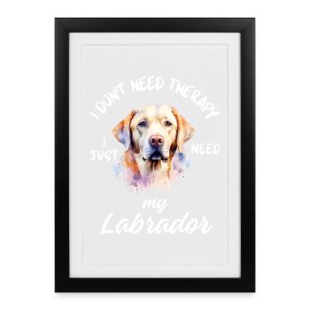 Art de thérapie du Labrador - Affiche encadrée (27 × 37 cm) - noir - Devant