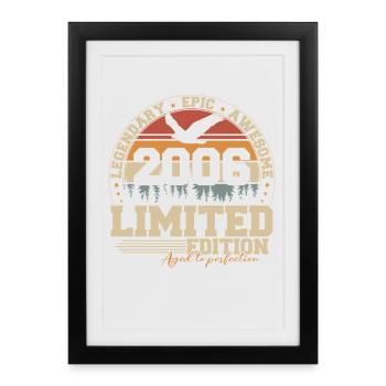 Cadeau d’anniversaire vintage 2006 - Affiche encadrée (27 × 37 cm) - noir - Devant