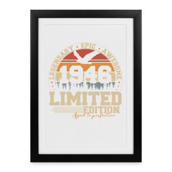 Cadeau d’anniversaire vintage 1946 - Affiche encadrée (27 × 37 cm) - noir - Devant