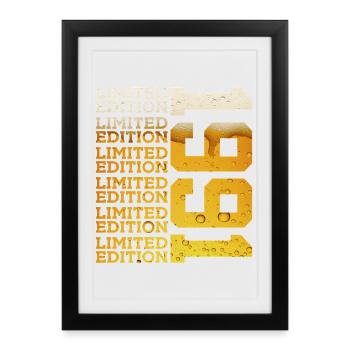 BIÈRE ÉDITION LIMITÉE 1991 35E ANNIVERSAIRE - Affiche encadrée (27 × 37 cm) - noir - Devant