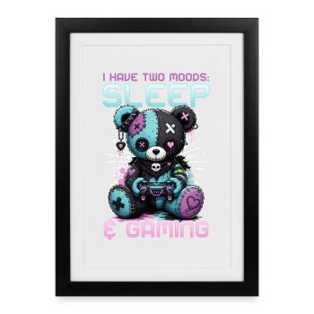 Pastel Goth Soft Goth Gaming Gamer - Affiche encadrée (27 × 37 cm) - noir - Devant