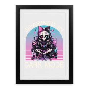 Pastel Goth Soft Goth Gaming Gamer - Affiche encadrée (27 × 37 cm) - noir - Devant