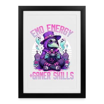 Pastel Goth Soft Goth Gaming Gamer - Framed poster (27 × 37 cm) - black - Front