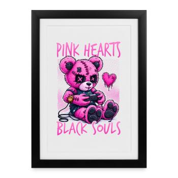 Pastel Goth Soft Goth Gaming Gamer - Affiche encadrée (27 × 37 cm) - noir - Devant