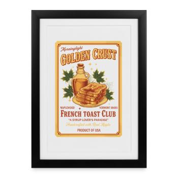 Breakfast Funny Brunch Coffee French - Framed poster (27 × 37 cm) - black - Front