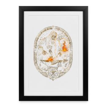 Forgeron, ferrage, maréchal-ferrant viking - Affiche encadrée (27 × 37 cm) - noir - Devant