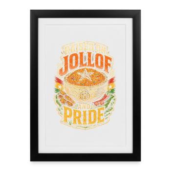 Ghana Ghanesisch Jollof et fierté ghanéenne - Affiche encadrée (27 × 37 cm) - noir - Devant
