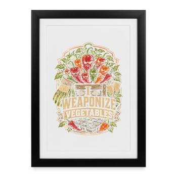 Cultivateur de piments cultivant des piments Je transforme les légumes en arme - Affiche encadrée (27 × 37 cm) - noir - Devant