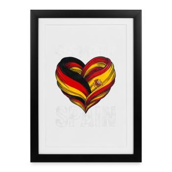 Cœur de l’Espagne et de l’Allemagne - Affiche encadrée (27 × 37 cm) - noir - Devant