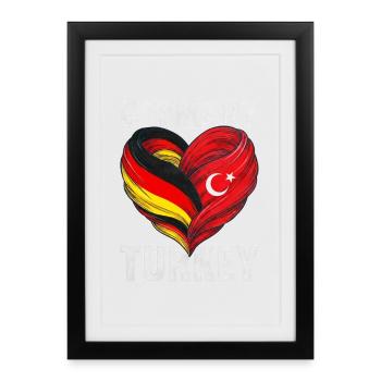 Heart of Germany and Turkey - Framed poster (27 × 37 cm) - black - Front