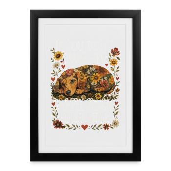 Dachshund Flowers Love Dog | Humor Gift - Framed poster (27 × 37 cm) - black - Front
