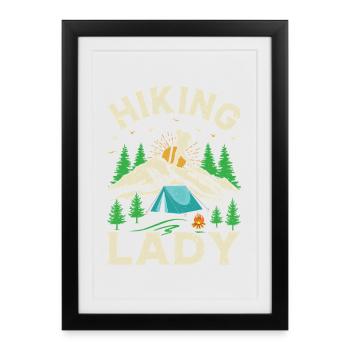 Outdoor Hiking Mountain Hiking Girls Hiking Lady - Framed poster (27 × 37 cm) - black - Front