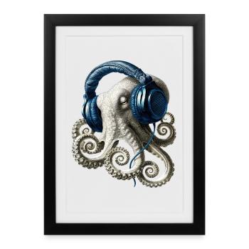 Pieuvre Pieuvre pieuvre Pieuvre de mer - Affiche encadrée (27 × 37 cm) - noir - Devant