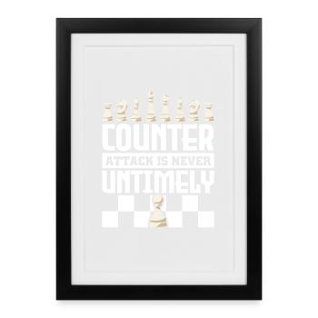 Chess Chess Player Chessboard - Framed poster (27 × 37 cm) - black - Front