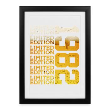 BIÈRE ÉDITION LIMITÉE 1982 44E ANNIVERSAIRE - Affiche encadrée (27 × 37 cm) - noir - Devant