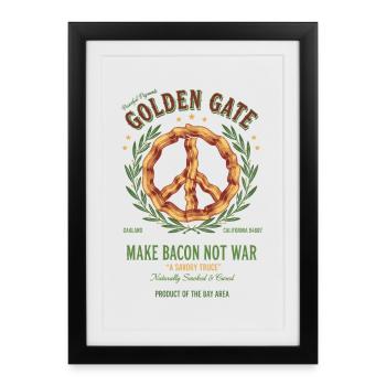 Breakfast Funny Brunch Coffee Bacon Food Breakfast - Framed poster (27 × 37 cm) - black - Front