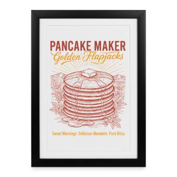Fabricant de pancakes pour le petit-déjeuner Sucré doré - Affiche encadrée (27 × 37 cm) - noir - Devant