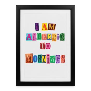 Playful I'm allergic to Morgende - Framed poster (27 × 37 cm) - black - Front