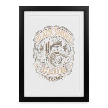 Club de fumée noire au charbon roulant - Affiche encadrée (27 × 37 cm) - noir - Devant