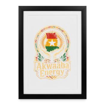 Ghana Ghanese Ghanesisch Akwaaba Energy - Affiche encadrée (27 × 37 cm) - noir - Devant