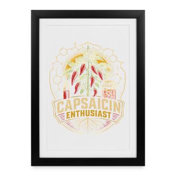 Cultivateur de piments Passionné de capsaïcine - Affiche encadrée (27 × 37 cm) - noir - Devant