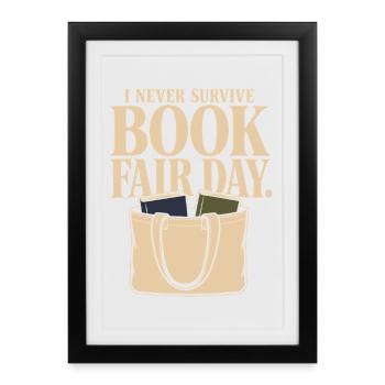 Cadeau de la foire du livre pour les personnes en difficulté financière - Affiche encadrée (27 × 37 cm) - noir - Devant