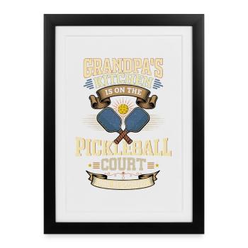 Grand-père Pickleball Cadeau de grand-père pour les grands-parents - Affiche encadrée (27 × 37 cm) - noir - Devant