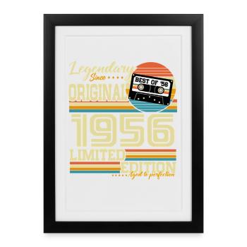Vintage 1956 Vintage Retro Birthday Gift - Framed poster (27 × 37 cm) - black - Front
