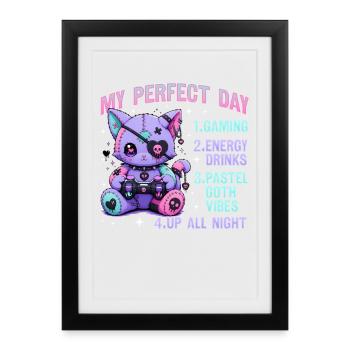 Pastel Goth Soft Goth Gaming Gamer - Framed poster (27 × 37 cm) - black - Front