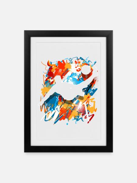 Fußball - Gerahmtes Poster (27 × 37 cm) - Schwarz
