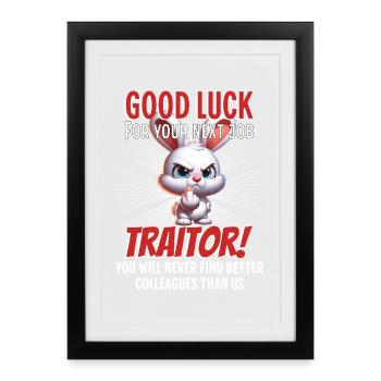 Drôle d’adieu collègue - Affiche encadrée (27 × 37 cm) - noir - Devant