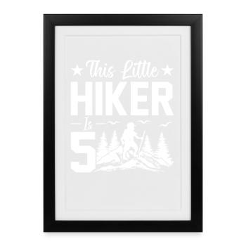 Hiking Kids 5th Birthday Outdoor Hiking Kids - Framed poster (27 × 37 cm) - black - Front