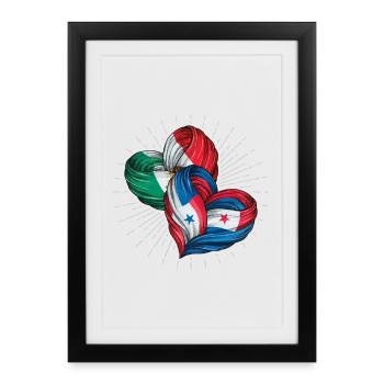 Amitié entre le Mexique et le Panama - Affiche encadrée (27 × 37 cm) - noir - Devant