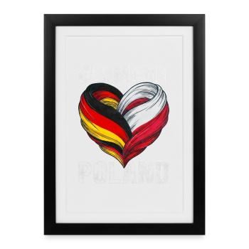 Heart of Germany and Poland - Framed poster (27 × 37 cm) - black - Front