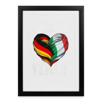 Heart of Germany and Italy - Framed poster (27 × 37 cm) - black - Front