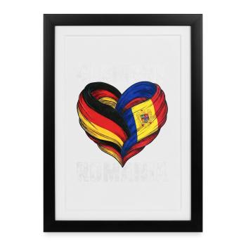 Cœur de l’Allemagne et de la Roumanie - Affiche encadrée (27 × 37 cm) - noir - Devant