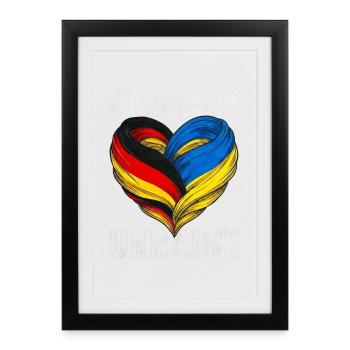 Cœur de l’Allemagne et de l’Ukraine - Affiche encadrée (27 × 37 cm) - noir - Devant