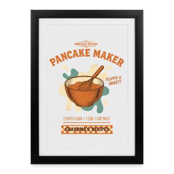 Petite Grand-mère Douce et Douce Machine à Pancakes pour le petit-déjeuner - Affiche encadrée (27 × 37 cm) - noir - Devant