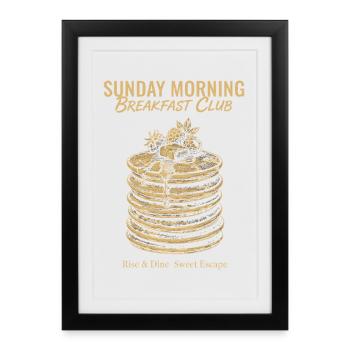 Breakfast Sunday Morning Breakfast Club Funny - Framed poster (27 × 37 cm) - black - Front