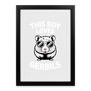 Dictons mongols des rats de course cadeau des gerbilles - Affiche encadrée (27 × 37 cm) - noir - Devant