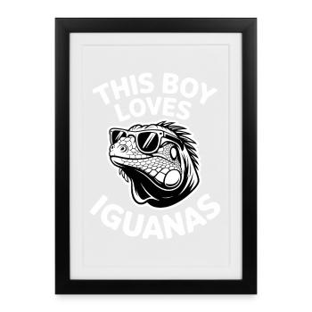 Dictons des iguanes, drôles d’iguanes, cadeau des iguanes. - Affiche encadrée (27 × 37 cm) - noir - Devant