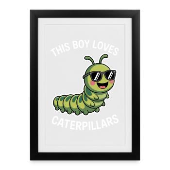 Dictons de chenille, cadeau drôle de chenille - Affiche encadrée (27 × 37 cm) - noir - Devant