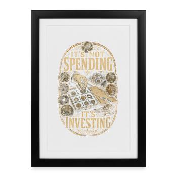 Numismatique des collectionneurs de pièces : ne pas investir - Affiche encadrée (27 × 37 cm) - noir - Devant