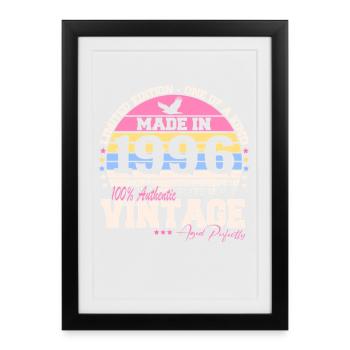 Vintage 1996 Birthday Gift 30 Years Retro - Framed poster (27 × 37 cm) - black - Front
