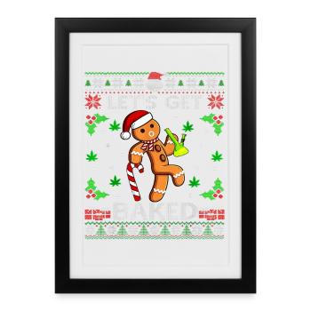Pain d’épices drôle de Noël « Faisons un Baked Cookie » - Affiche encadrée (27 × 37 cm) - noir - Devant