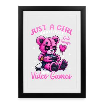 Pastel Goth Soft Goth Gaming Gamer - Affiche encadrée (27 × 37 cm) - noir - Devant