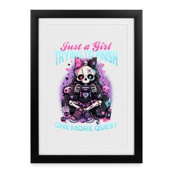 Pastel Goth Soft Goth Gaming Gamer - Affiche encadrée (27 × 37 cm) - noir - Devant